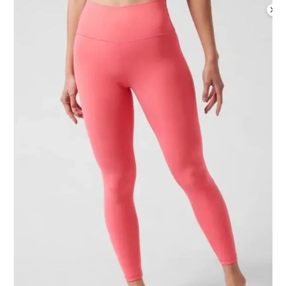 Athleta Womens L Transcend High Rise 7/8 Legging Coral/Pink 23" Inseam - Picture 2 of 7